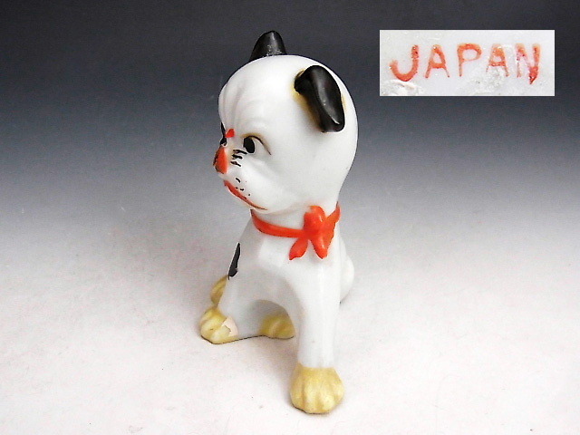 ハチが鼻にとまった子犬 フィギュリン ◆ オールド ジャパン_画像2