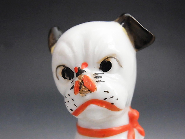 ハチが鼻にとまった子犬 フィギュリン ◆ オールド ジャパン_画像6