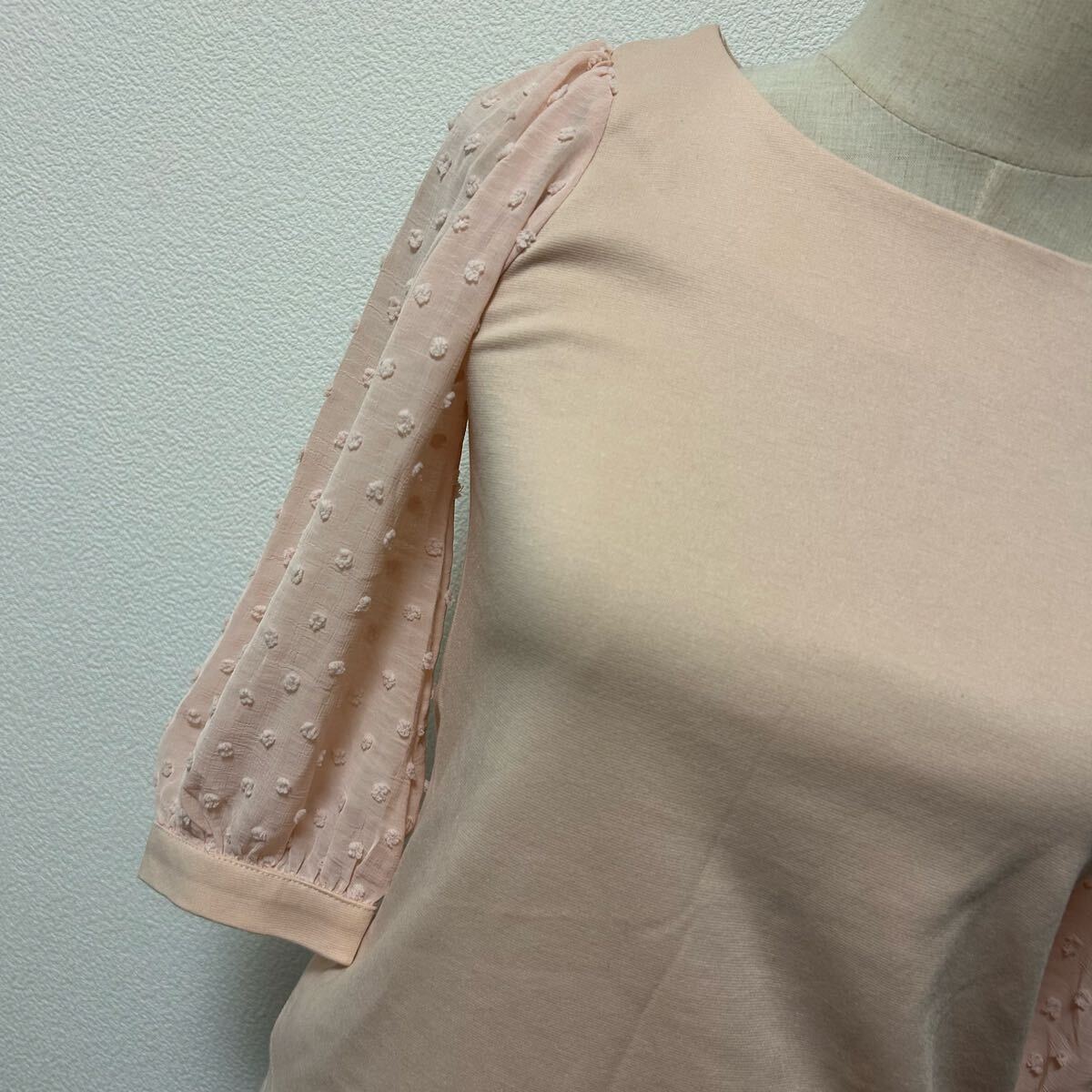 送料無料 匿名配送 FABIA 袖シフォン カットソー_画像2