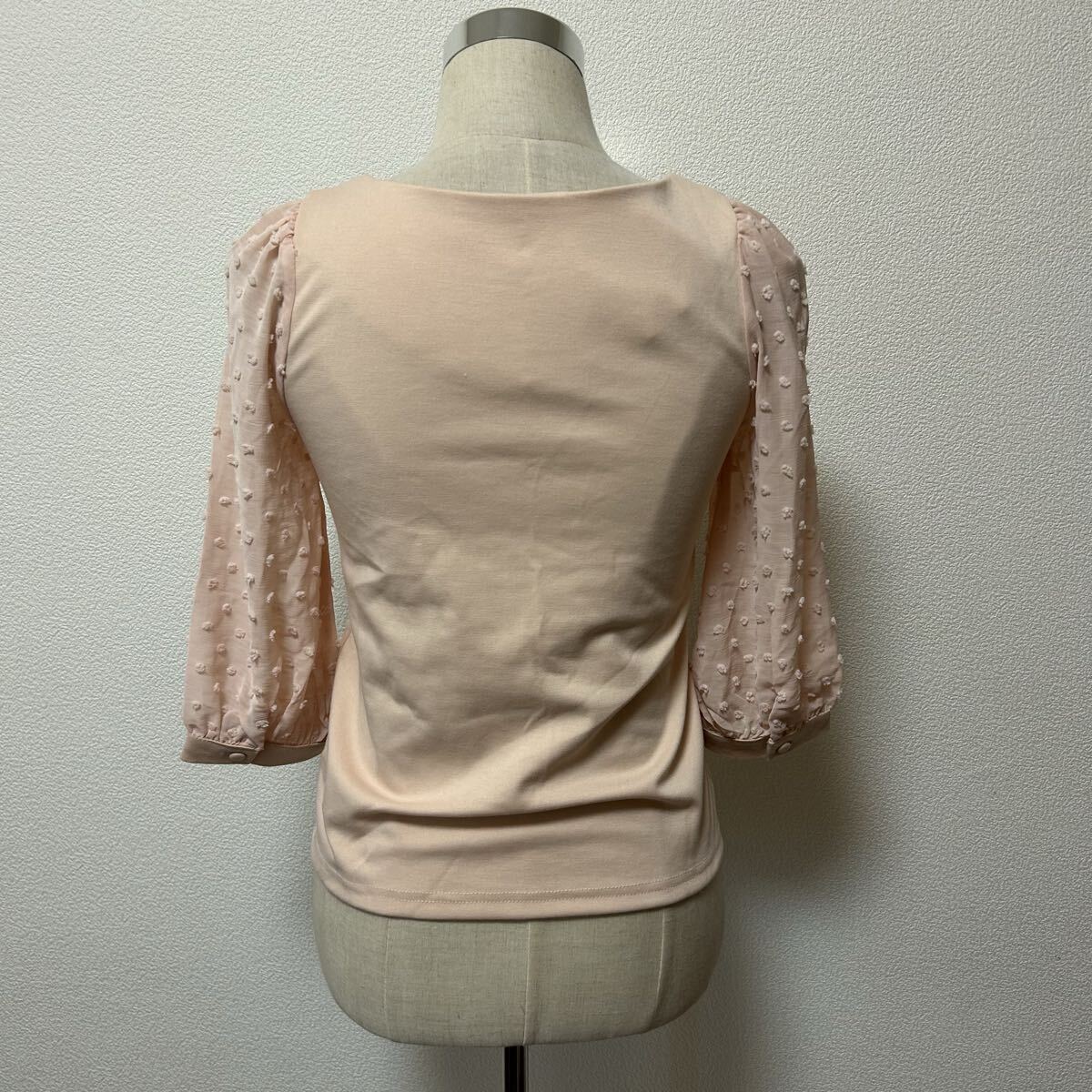 送料無料 匿名配送 FABIA 袖シフォン カットソー_画像3