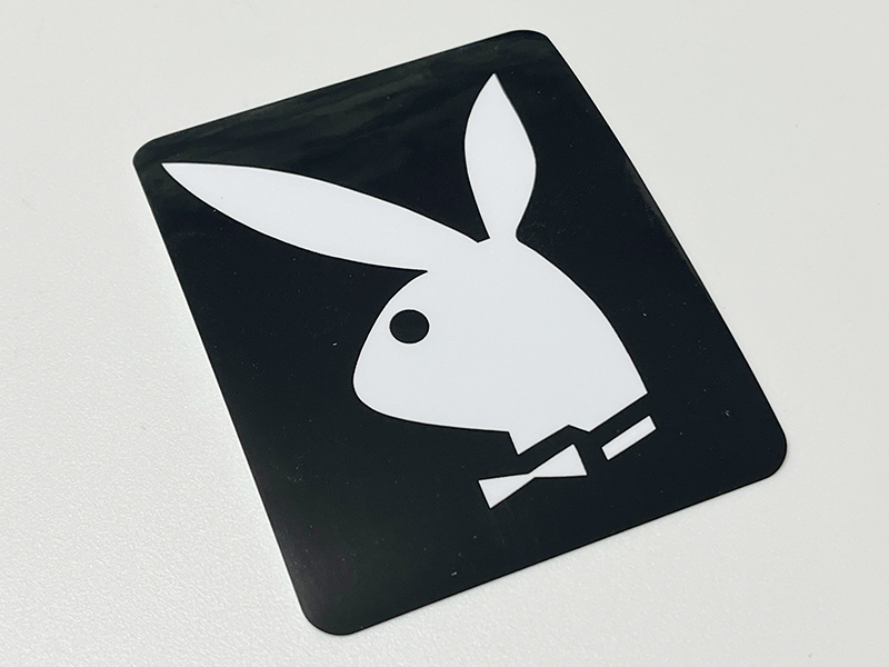 プレイボーイ 大 黒白 ステッカー/ 当時物 レプリカ_画像3