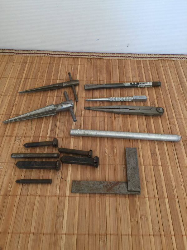 管シ【まとめて】板金 加工 手道具 コンパス タガネ テーパーリーマー DIY 職人 工具 作業_画像1