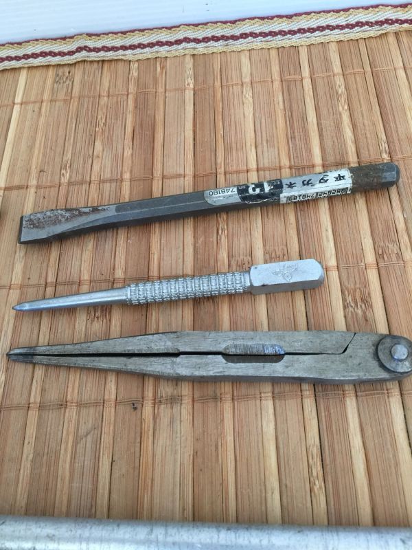 管シ【まとめて】板金 加工 手道具 コンパス タガネ テーパーリーマー DIY 職人 工具 作業_画像3