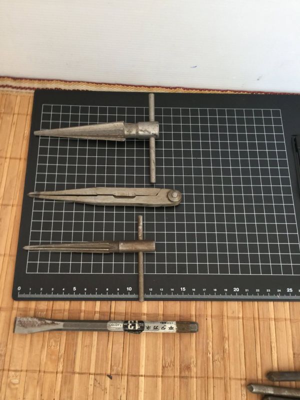 管シ【まとめて】板金 加工 手道具 コンパス タガネ テーパーリーマー DIY 職人 工具 作業_画像6
