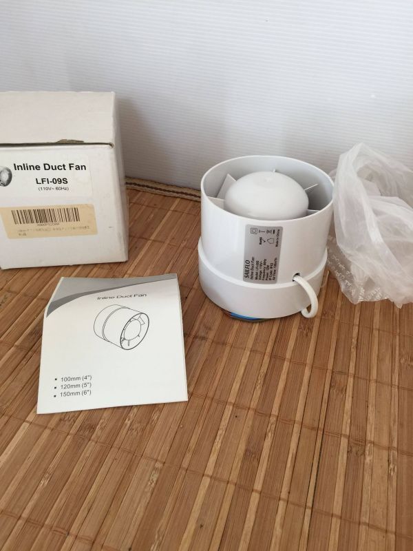 管コ③ インラインダクトファン LFI-09S ホワイト 110V60Hz 12W 換気扇 DIY 大工 建築 設備_画像1