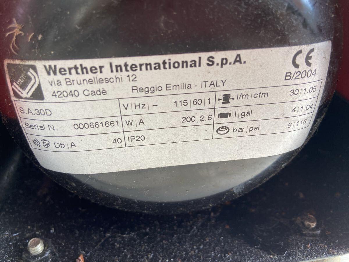 SIL-AIR WERTHER サイレントコンプレッサー イタリア製 【現状渡し】ジャンク品_画像4