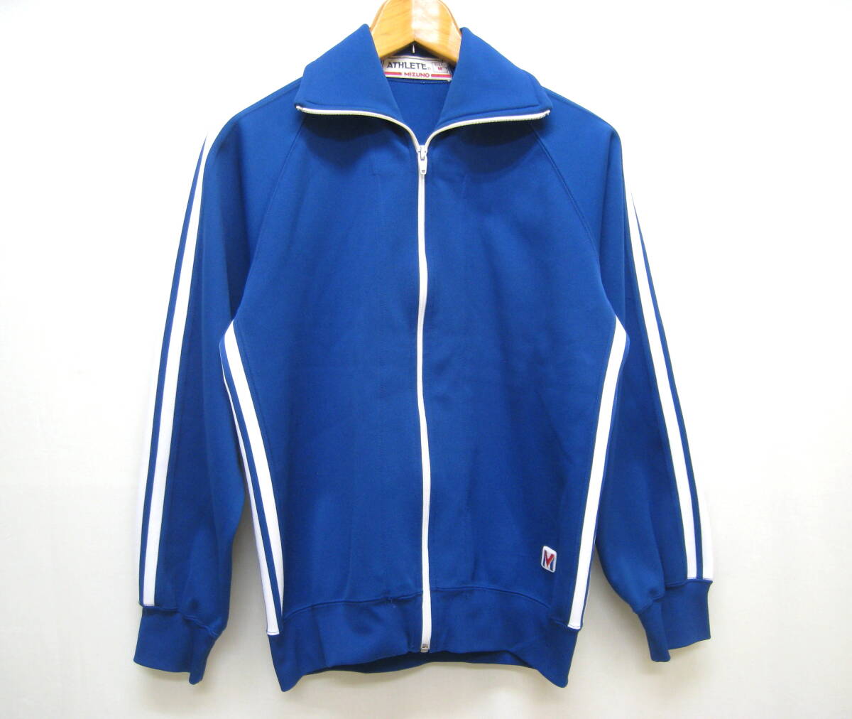 MIZUNO ATHLETE■ミズノ アスリート 80s ヴィンテージ ジャージトップ トラックジャケット サイズM 青白_画像1