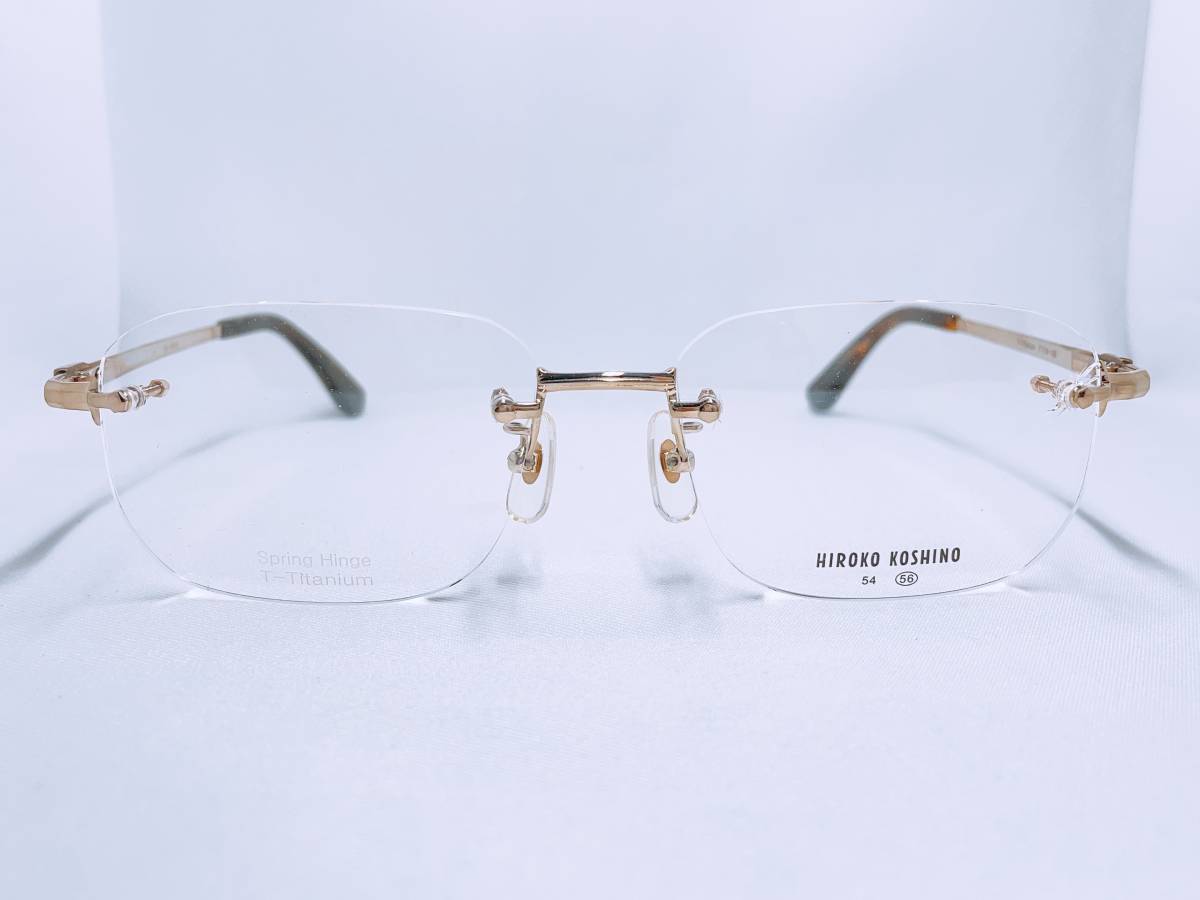 5B270 メガネ メガネフレーム 眼鏡 HIROKO KOSHINO ブランド チタン 軽量 21g リムレス メンズ 男性 女性 レディース シンプル_画像2