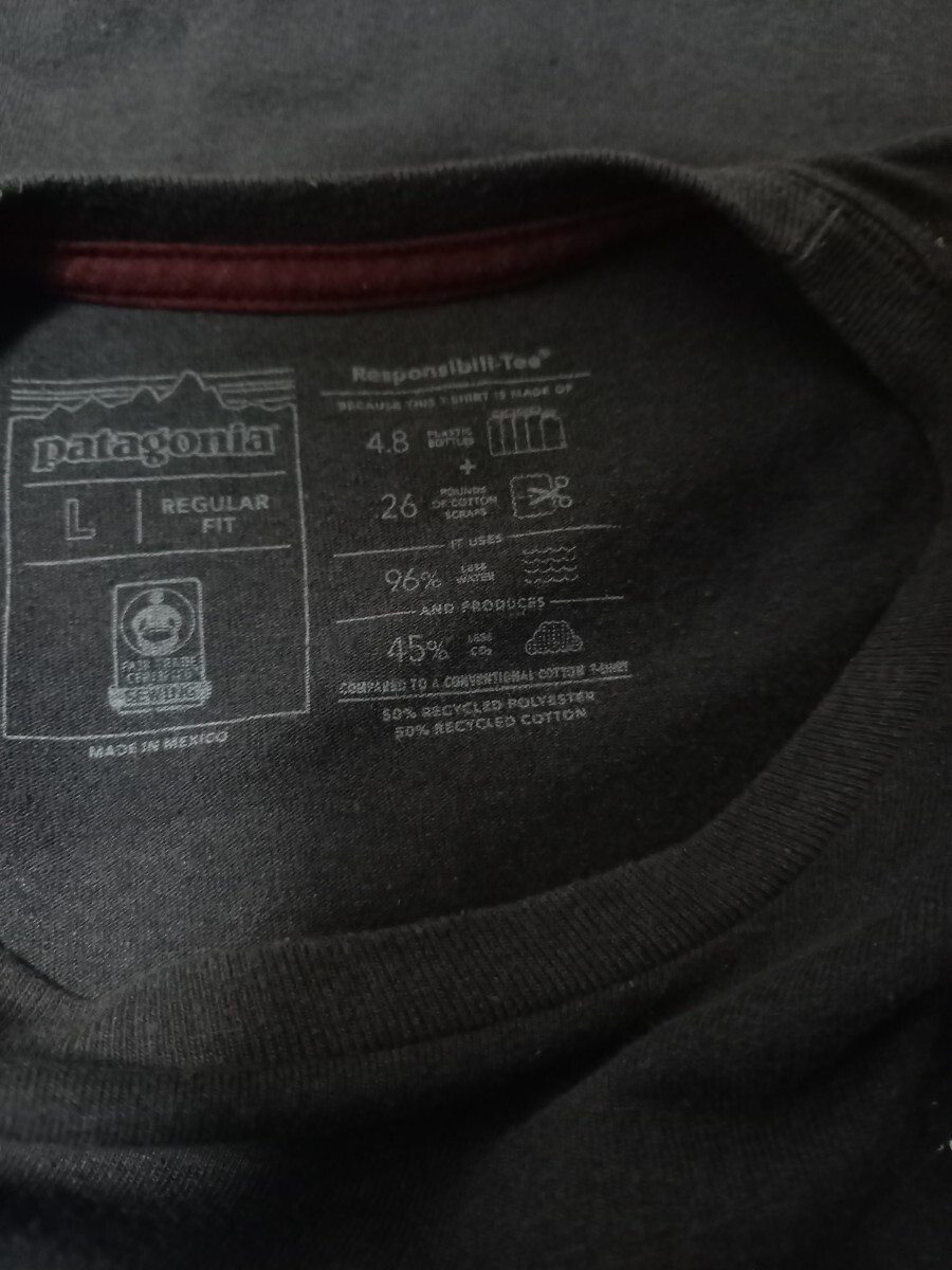 パタゴニア メキシコ制 プリントロゴ 長袖　Tシャツ　sizeL　patagonia　カットソー　スウェット　アウトドア　キャンプ　登山　舊タグ　