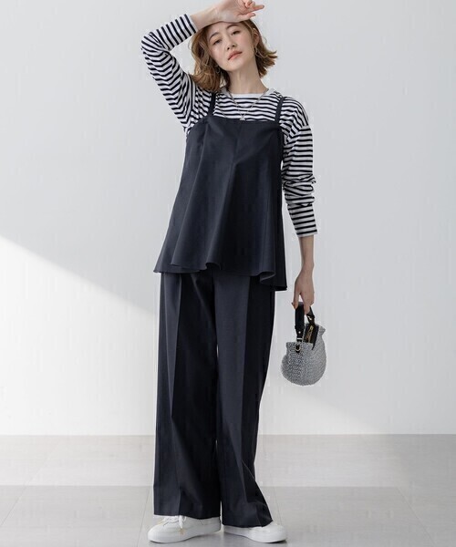 【送料無料】23区 MY STANDARD 大きいサイズ44 【大好評素材/洗える】コットンベアジャージー ロング Tシャツ 定価11,000円 新品_画像2