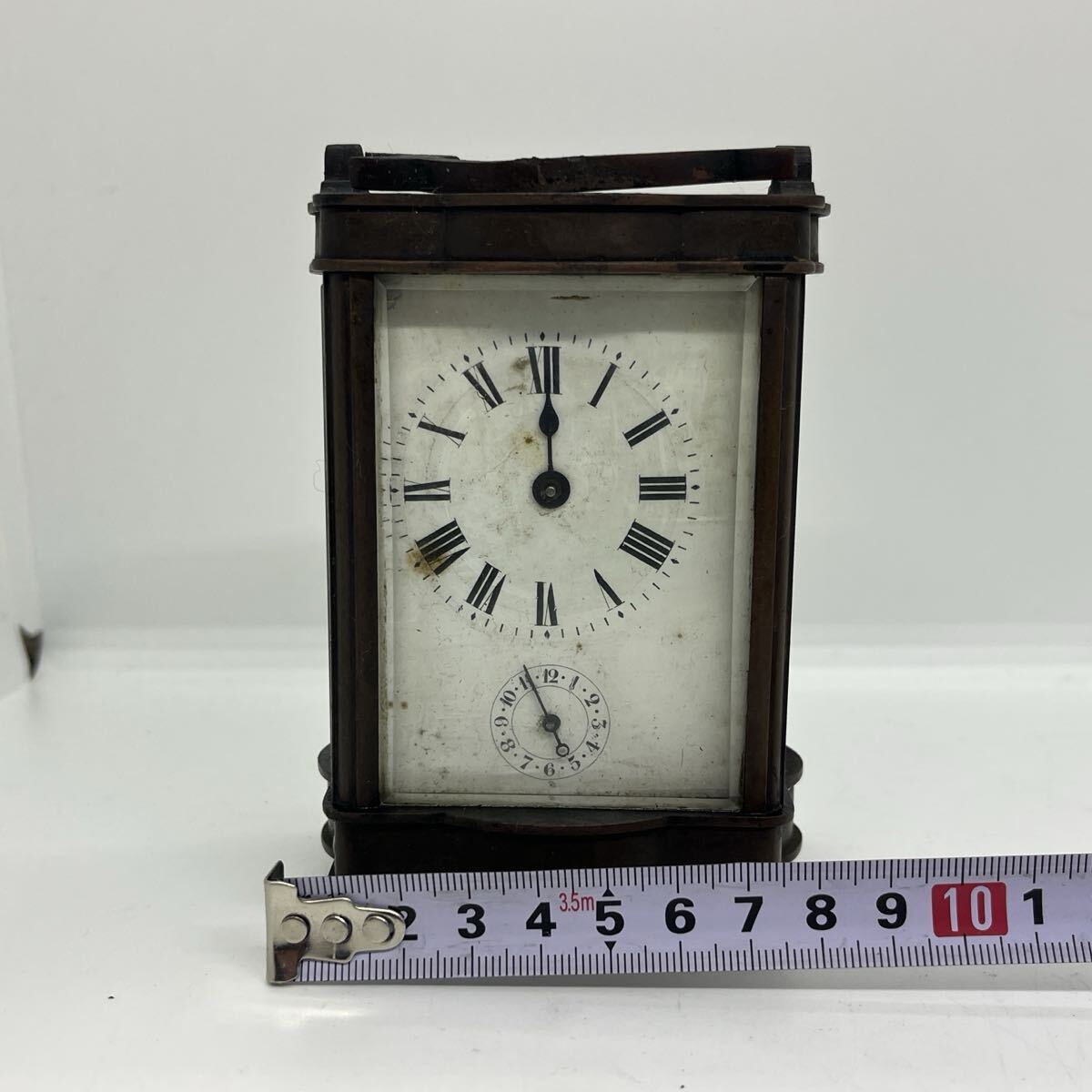 19世紀 アンティーク 置時計 ゼンマイ ゼンマイ式 コレクション フランス製面取りガラス 手巻き_画像8