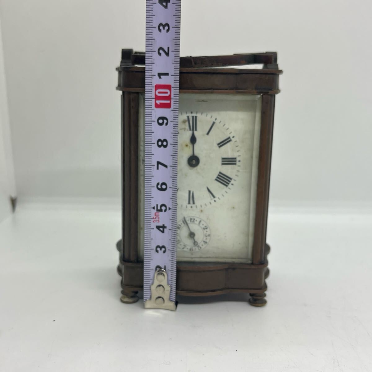 19世紀 アンティーク 置時計 ゼンマイ ゼンマイ式 コレクション フランス製面取りガラス 手巻き_画像9