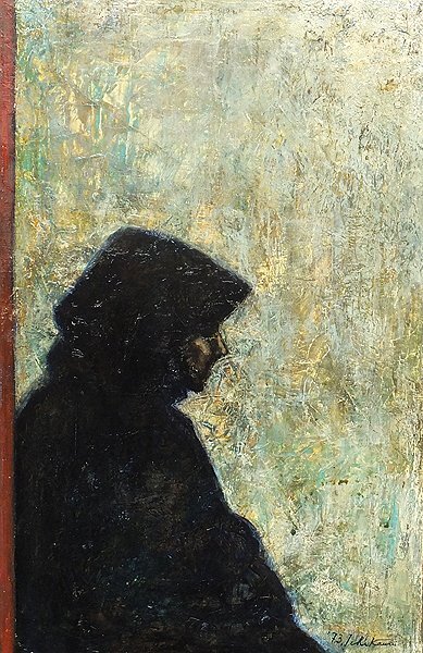 【GLC】市川元晴 「翳りゆく女」 油彩10号 ルサロン永久会員 八代亜紀の師_画像2