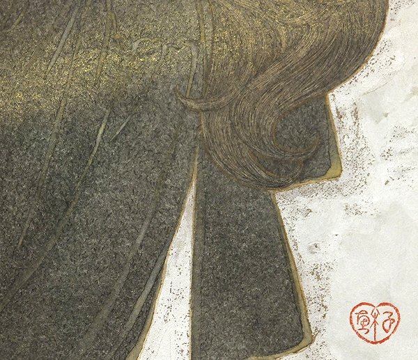 【GLC】八木恵子 「炎は瞼の裏で」 日本画8号共シール 日本美術院研究会員 佐賀県出身 注目精鋭_画像3