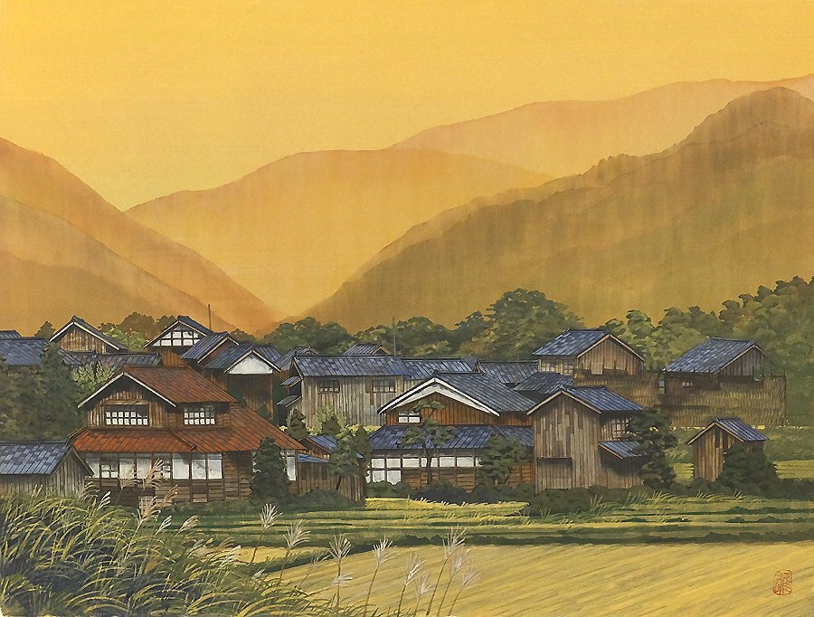 【GLC】水谷雄 「秋陽」 日本画10号共シール 創画会友 名古屋出身人気作家 ◆美情景_画像2