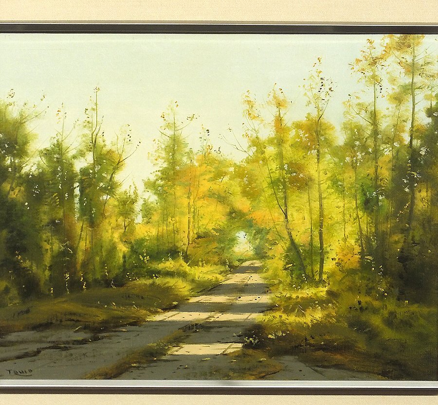 【GLC】林朝路 「秋の日ざし」 油彩6号 無所属 在仏画家 爽やかな空気感 逸品!_画像2
