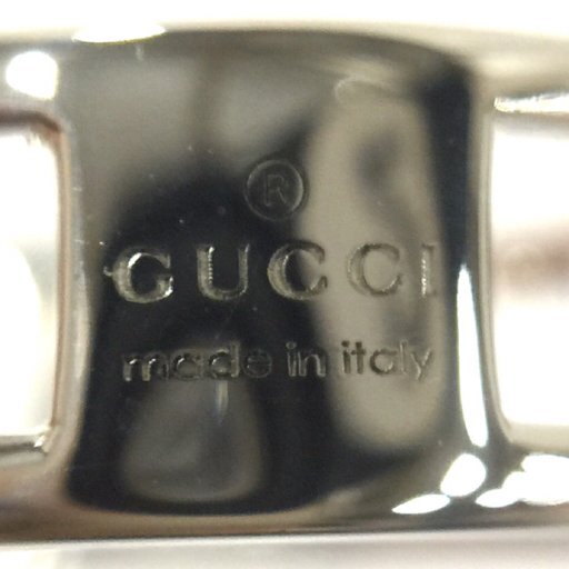 新品同様 グッチ 298036-J8400/8106/11 925インターロッキングG スリムオープンバンドリング ＃11 10号 GUCCI UE_画像5