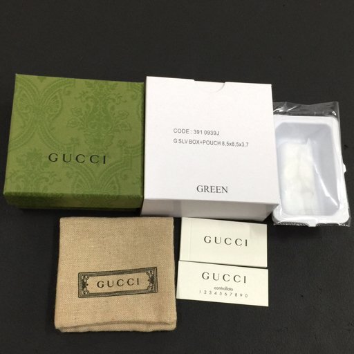 新品同様 グッチ 298036-J8400/8106/11 925インターロッキングG スリムオープンバンドリング ＃11 10号 GUCCI UE_画像7