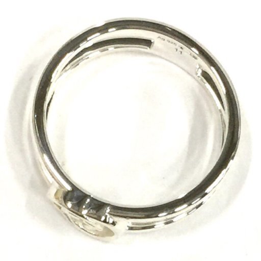 新品同様 グッチ 298036-J8400/8106/11 925インターロッキングG スリムオープンバンドリング ＃11 10号 GUCCI UE_画像4
