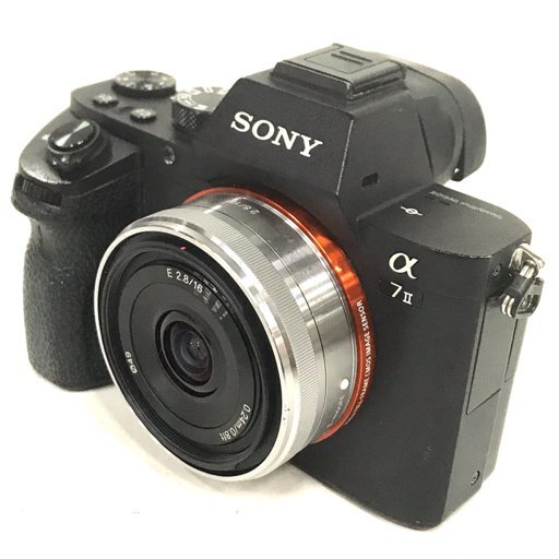 SONY α7II ILCE-7M2 SEL16F28 ミラーレス一眼カメラ レンズ 動作確認済 C08281122-1_画像2