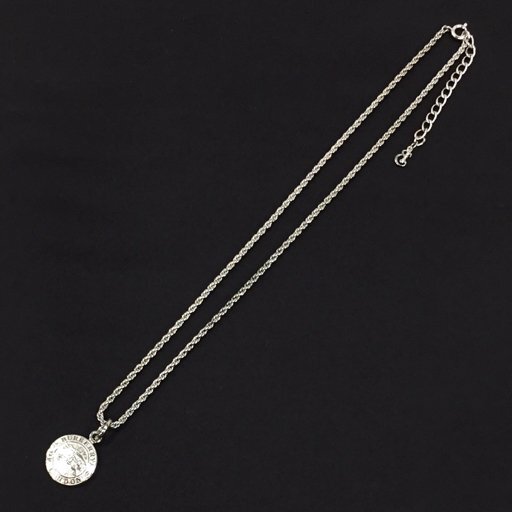 バーバリーズ ラウンド ロゴ メダルモチーフ ネックレス シルバーカラー アクセサリー 保存箱付き Burberrys QH102-80_画像4