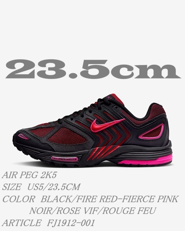 NIKE AIR PEG 2K5 FJ1912-001 エア ペガサス 黒×桃 23.5cm_画像1