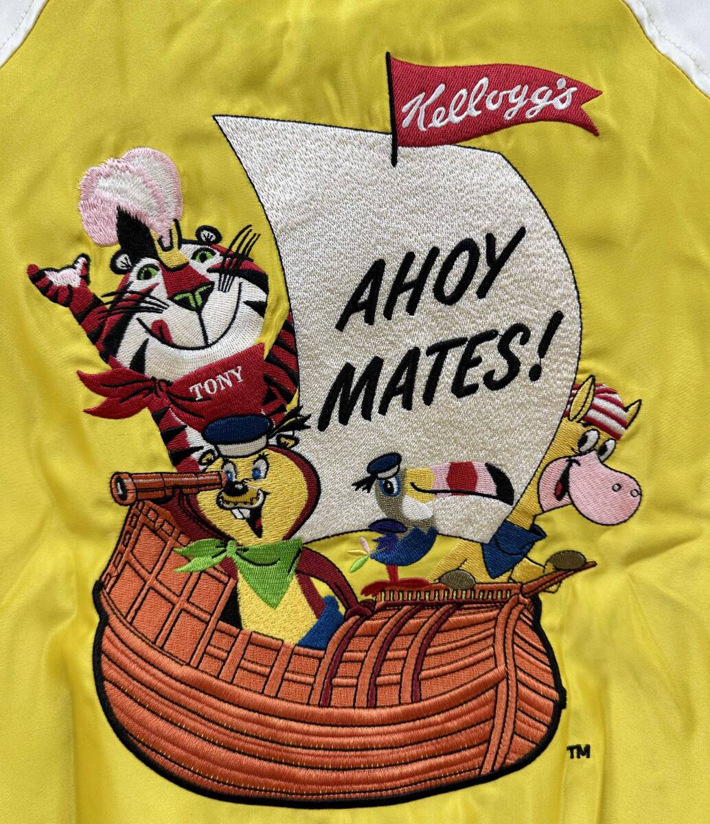 新品 M ★ Kellogg's ケロッグ レディース リバーシブル スカジャン イエロー ブラック 刺繍 ジャケット ブルゾン ジャンパー ジュニア_画像5