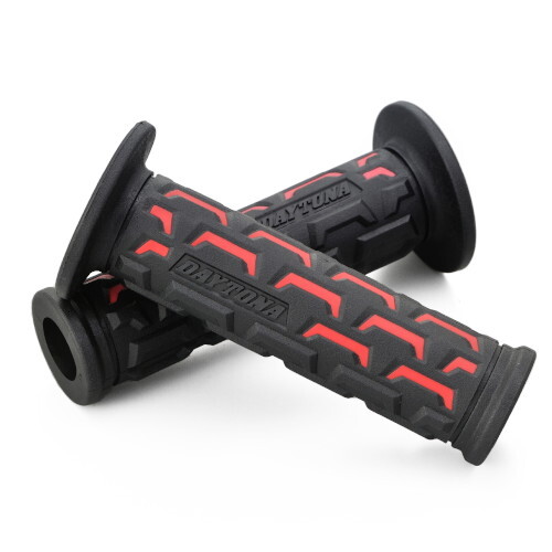 DAYTONA グリップ GRIPPY GRIP GG-D-GROUND エンド貫通 φ22.2用 全長122mm ブラック/レッド 25172 バイク_画像1