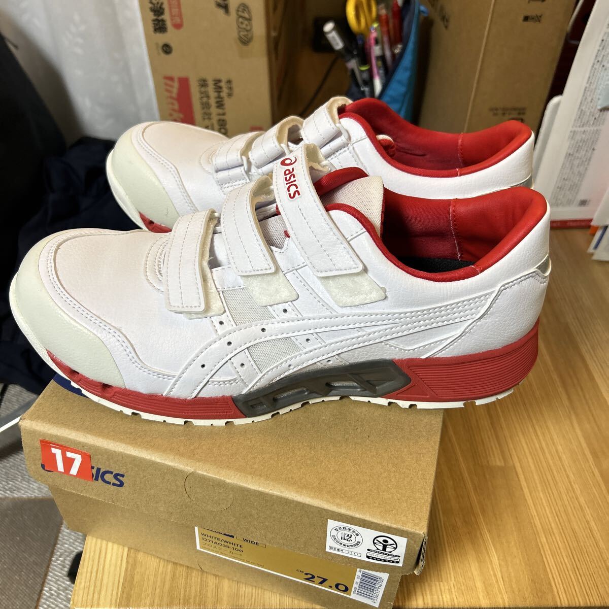 アシックス ウィンジョブ CP305 AC（ホワイト×ホワイト）27.0cm_画像6