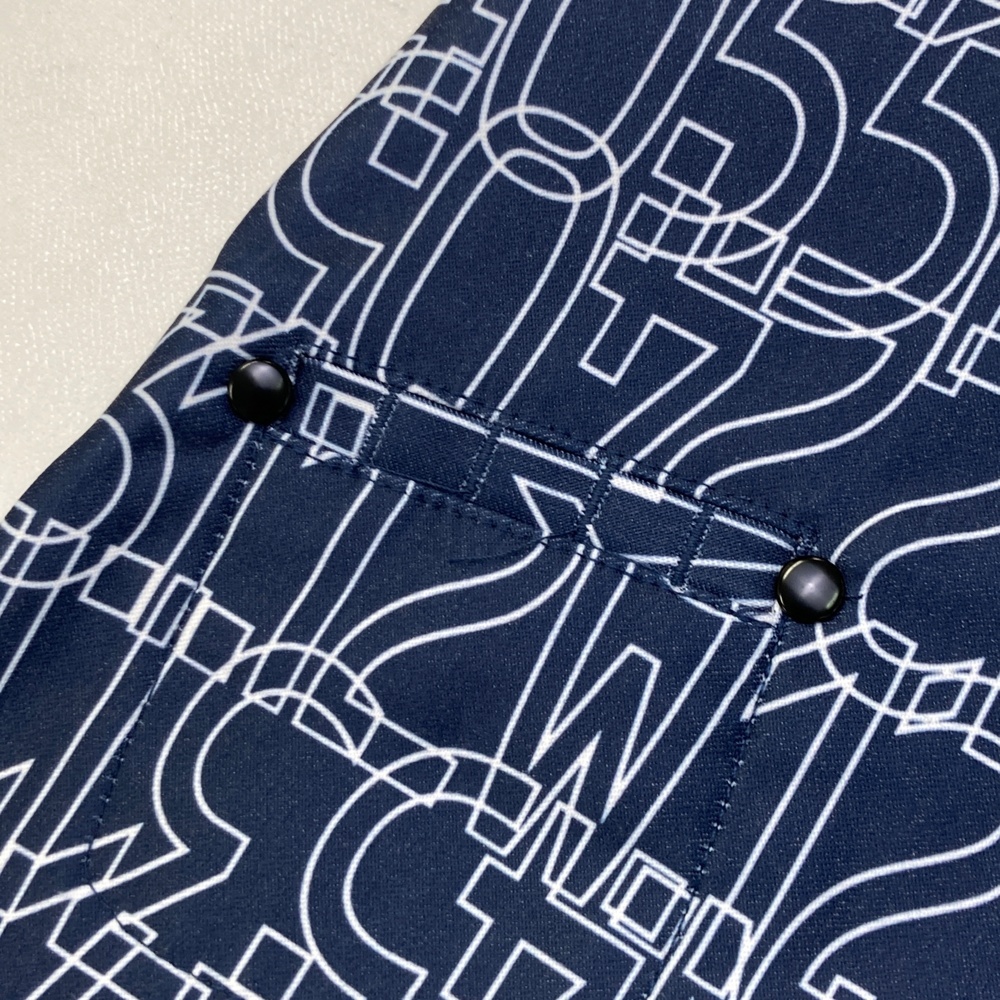 【新品】KISS MARK GOLF キスマークゴルフ ストレッチ キュロットパンツ 総柄 ネイビー系 LL [240101538950] ゴルフウェア レディース_画像4