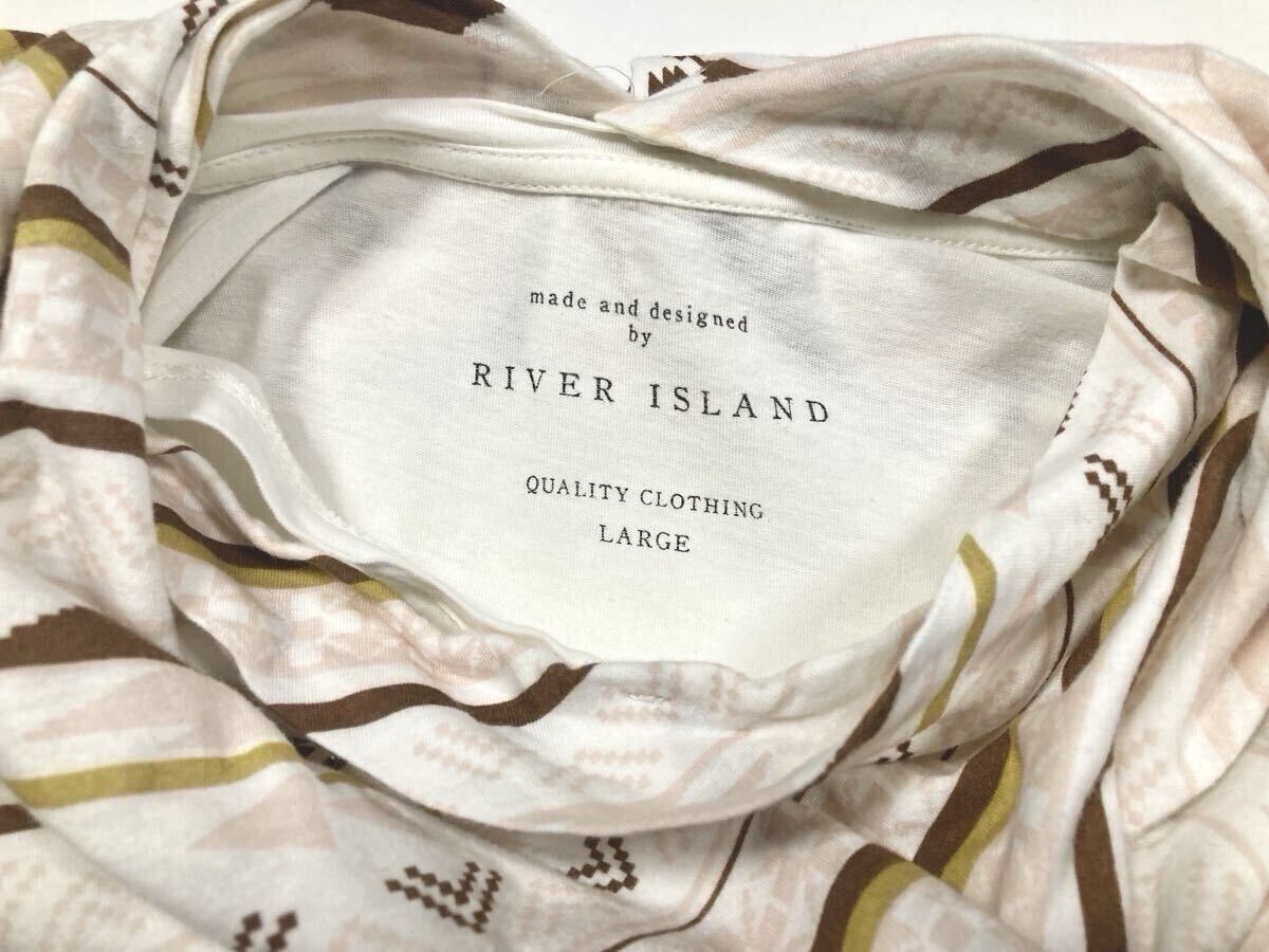 美品「RIVER ISLAND」ネイティブ柄ストール付き クルーネック 半袖 TEE トルコ製　L_画像3