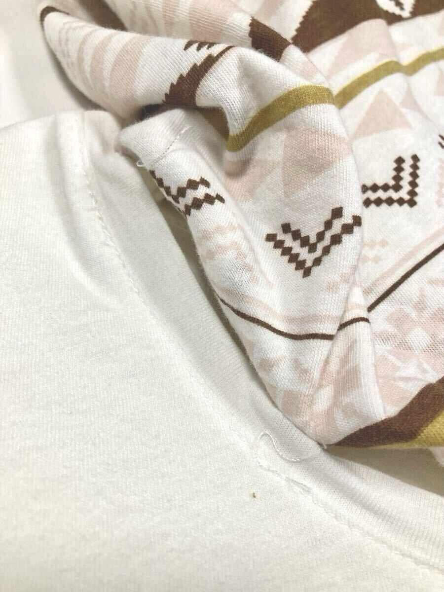 美品「RIVER ISLAND」ネイティブ柄ストール付き クルーネック 半袖 TEE トルコ製　L_画像9