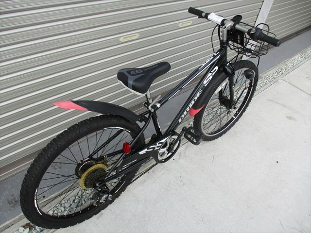 E584　★16800円★整備済み 中古子供自転車(chē) アサヒ　DRIDE　ブラック　LEDオートライト　６段【24インチ 】 (*^▽^*)