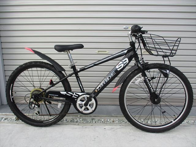 E584　★16800円★整備済み 中古子供自転車(chē) アサヒ　DRIDE　ブラック　LEDオートライト?。抖巍?4インチ 】 (*^▽^*)