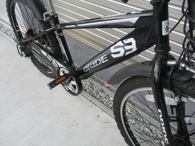 E584　★16800円★整備済み 中古子供自転車(chē) アサヒ　DRIDE　ブラック　LEDオートライト?。抖巍?4インチ 】 (*^▽^*)