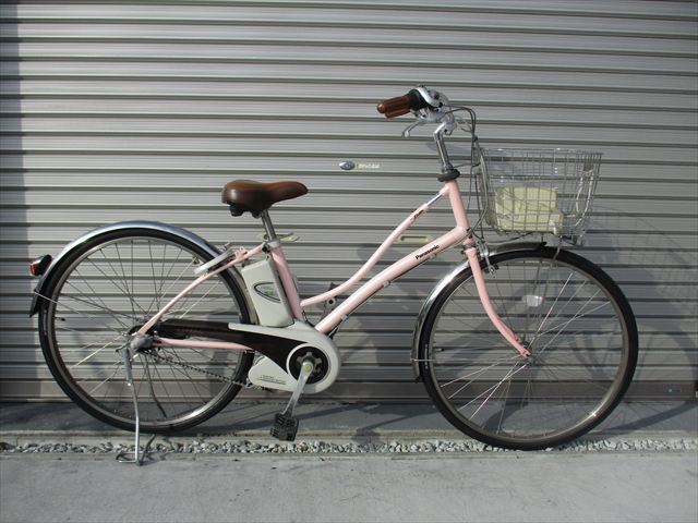 E588　★整備済み　中古電動自転車　パナソニック　ViViラッテ　ピンク★【26インチ　13.2Ah４點燈】