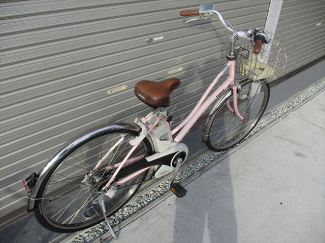 E588　★整備済み　中古電動自転車　パナソニック　ViViラッテ　ピンク★【26インチ　13.2Ah４點燈】