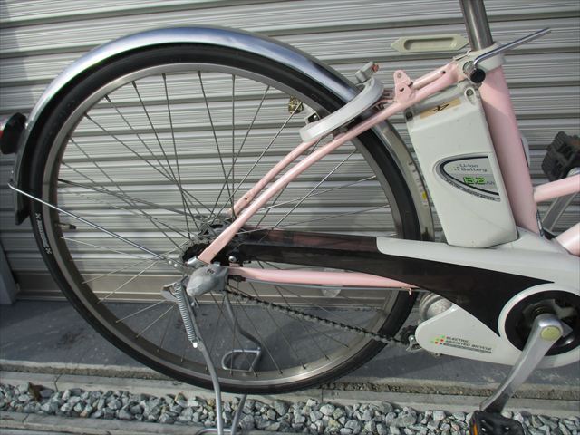 E588　★整備済み　中古電動自転車　パナソニック　ViViラッテ　ピンク★【26インチ　13.2Ah４點燈】