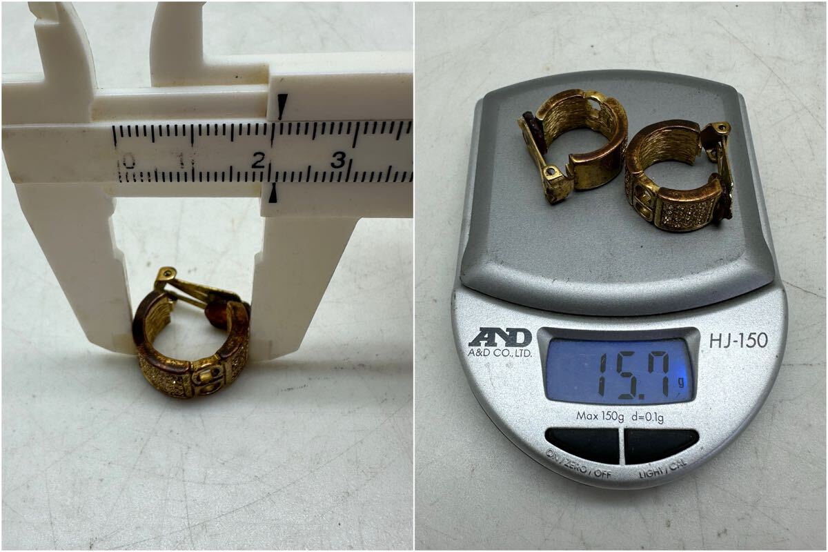 Christian Dior クリスチャンディオール イヤリング ゴールドカラー 総重量約15.7g ヴィンテージ アンティーク_画像8