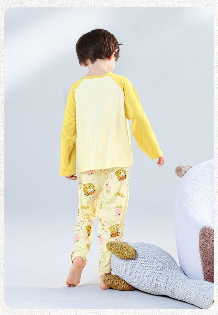 [新品]スポンジボブ キッズパジャマ 春秋冬 長袖 上下セット 可愛い 子供服 男の子 女の子 ルームウェア 部屋着 寝巻き 厚手 ギフト 140cm_画像3