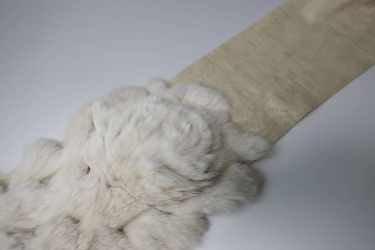 新品　アンテプリマ　ANTEPRIMA　フラワーモチーフ　ラビットファーマフラー　2AN60045-24　ホワイト系_画像7