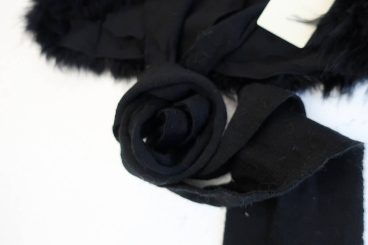 新品　アンテプリマ　ANTEPRIMA　羽毛　フェザー　ファー ケープ　ジャケット　ベスト　2AN68019　サイズ３４　ブラック系_画像9