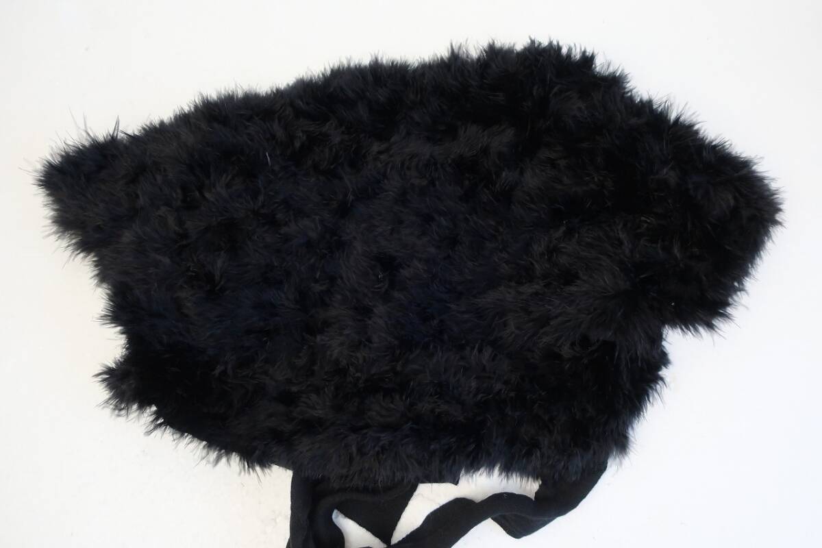 新品　アンテプリマ　ANTEPRIMA　羽毛　フェザー　ファー ケープ　ジャケット　ベスト　2AN68019　サイズ３４　ブラック系_画像6