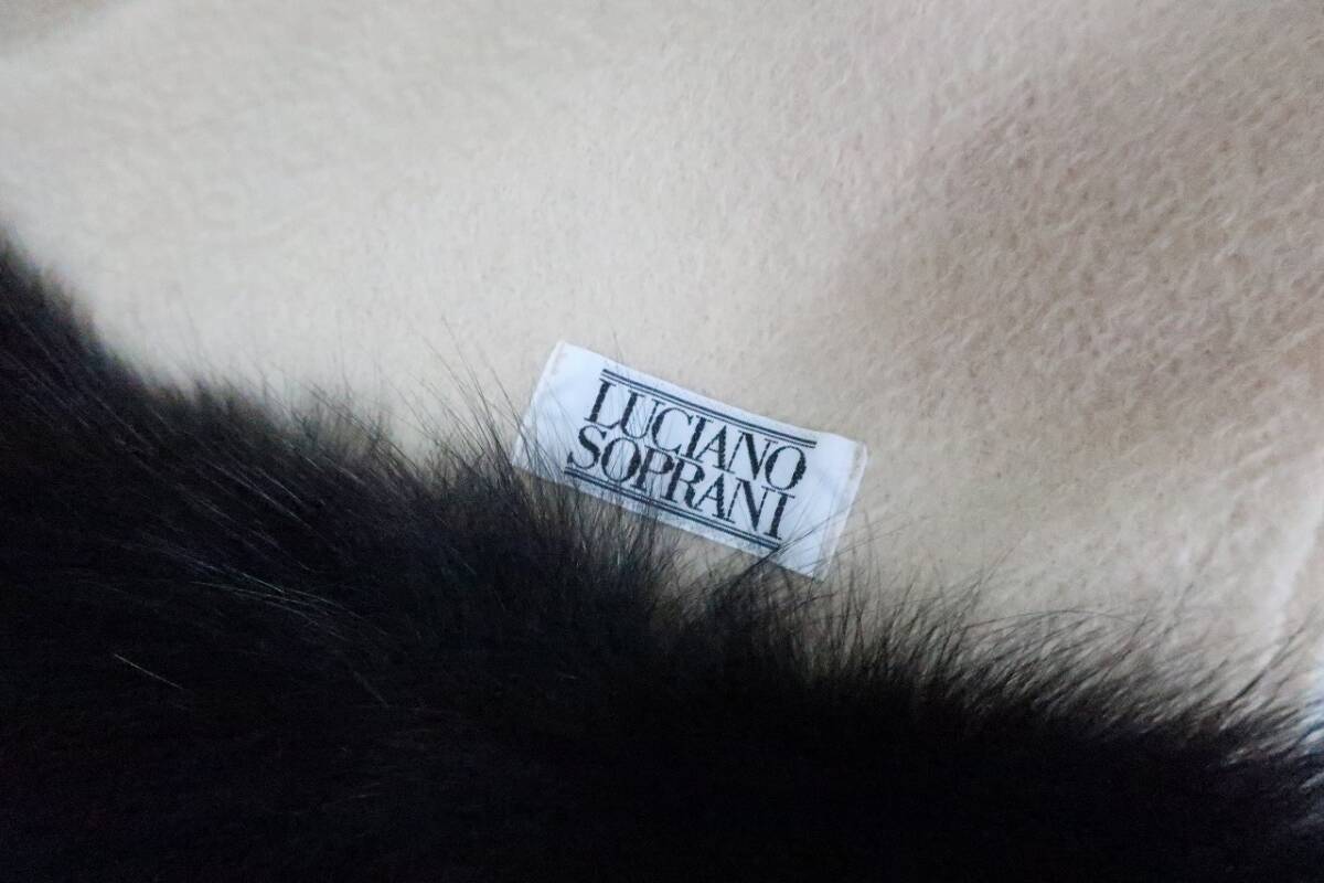 新品　LUCIANO SOPRANI　ルチアーノソプラーニ　カシミヤ１００％　ラビットファー付きマフラー　2CA62109　ベージュ系_画像6