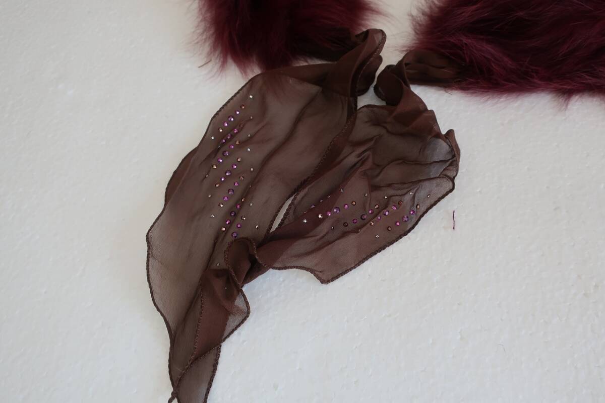 新品　ANTEPRIMA　アンテプリマ　リアルファー　フォックス　シフォン　2AN68011　ボルドー系_画像6