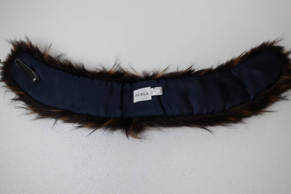 新品　FURLA　フルラ　フェイクファー　マフラー　カラー　チョーカー　ブラウン系_画像8