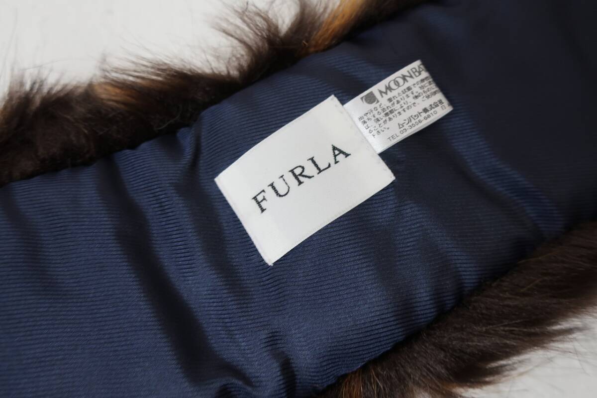 新品　FURLA　フルラ　フェイクファー　マフラー　カラー　チョーカー　ブラウン系_画像9