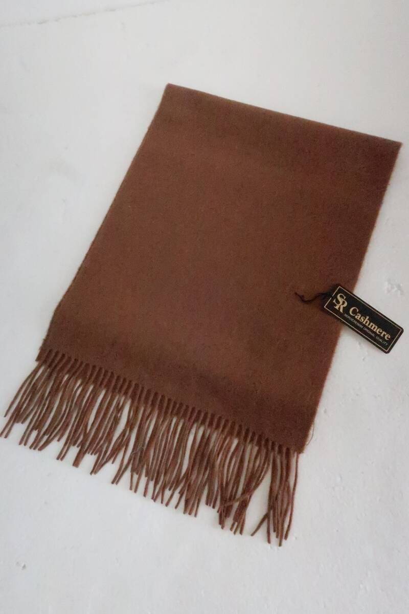 新品　ソシエレノ　カシミヤ　１００％　マフラー　４４－７４８０　ブラウン系_画像2