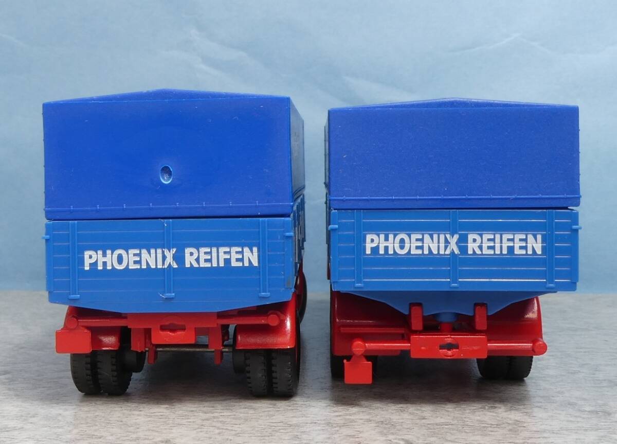 宅急便コンパクト発送 BREKINA 4405 MB L 5000 5tトラック 4輪 幌付トレーラー 2軸 PHOENIX REIFEN 中古?現(xiàn)狀