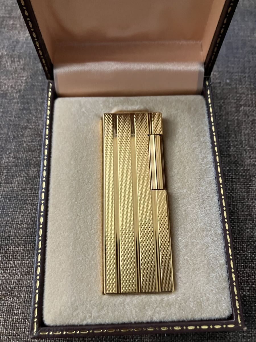 未使用保管品 Dunhill ダンヒル ライター ローラー式 ガスライター ゴールドカラー スクエア 着火未確認 1円〜_画像2